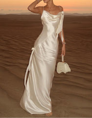 Satin Halter Maxi Dress