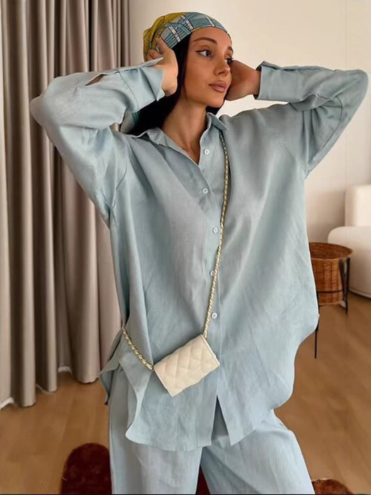Comfortable Cozy Light Blue Two Piece Set