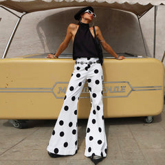 Retro Stylish Polka Dot Flare Pants