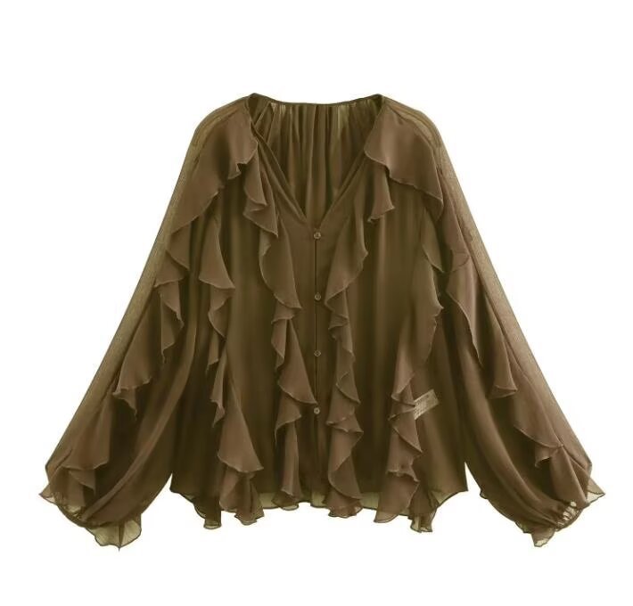 Leisure Style Ruffle Blouse