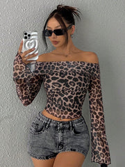 of the Wild Leopard Print Off-The-Shoulder Top