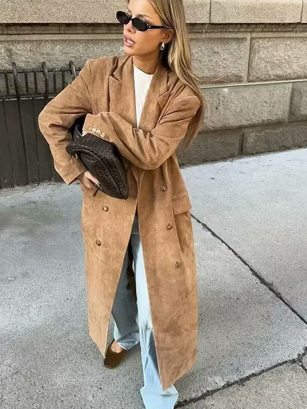 Casual Classy Suede Oversize Coat