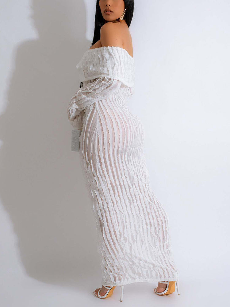 Off Shoulder Mesh Dresses