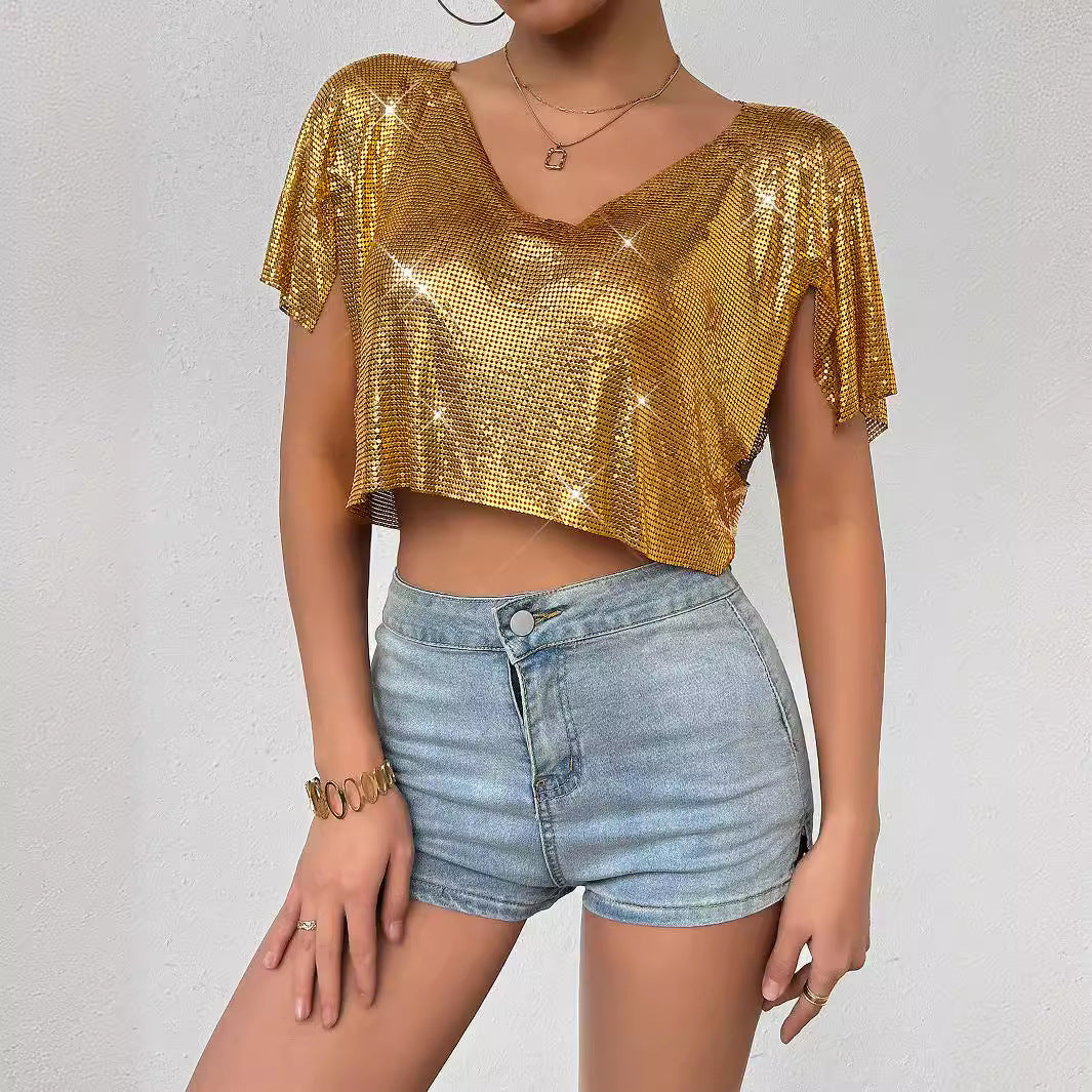 T-shirt style décontracté scintillant 