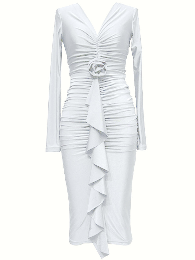 Ruched Rose Drape Dresses