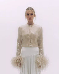 Feather Sequin Cardigan