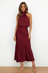 Elegant Graceful Silk Midi Dress