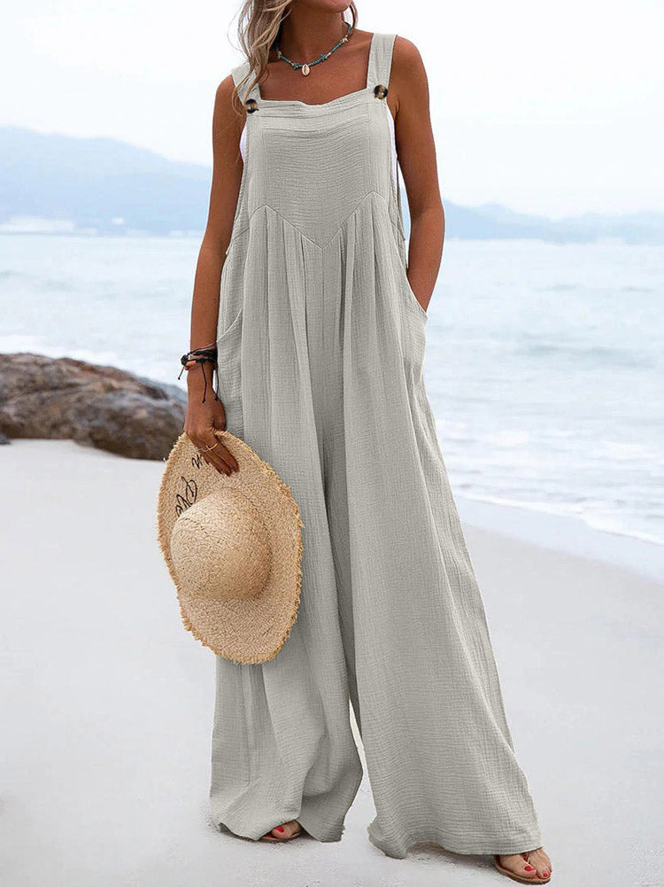 Cotton Linen Loose Overalls