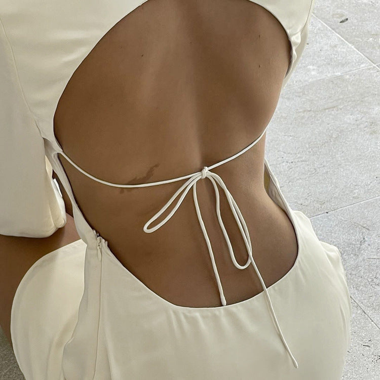 Simplicity Cream Satin Dress