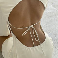 Simplicity Cream Satin Dress