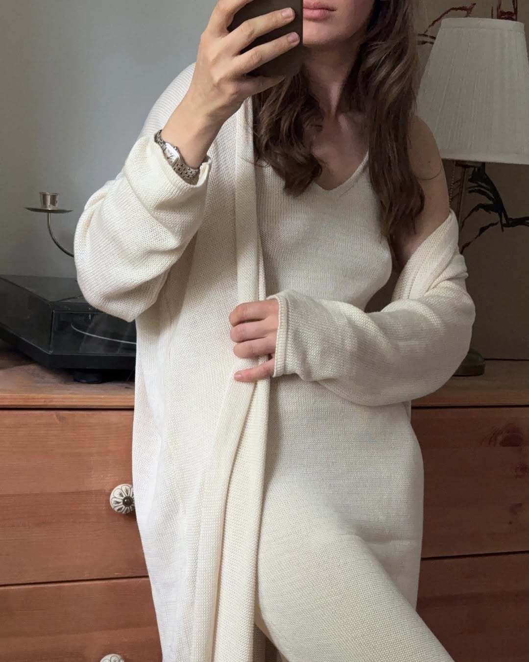 Ensemble deux pièces en maille décontractée d'automne