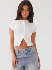 Elegance Short-Sleeved Knit Top