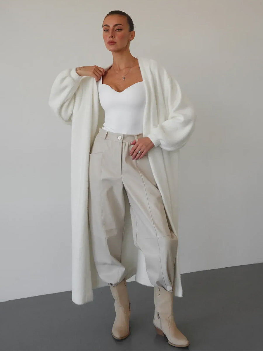 Indoor Effortlessly Elegant White Cardigen