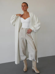 Indoor Effortlessly Elegant White Cardigen