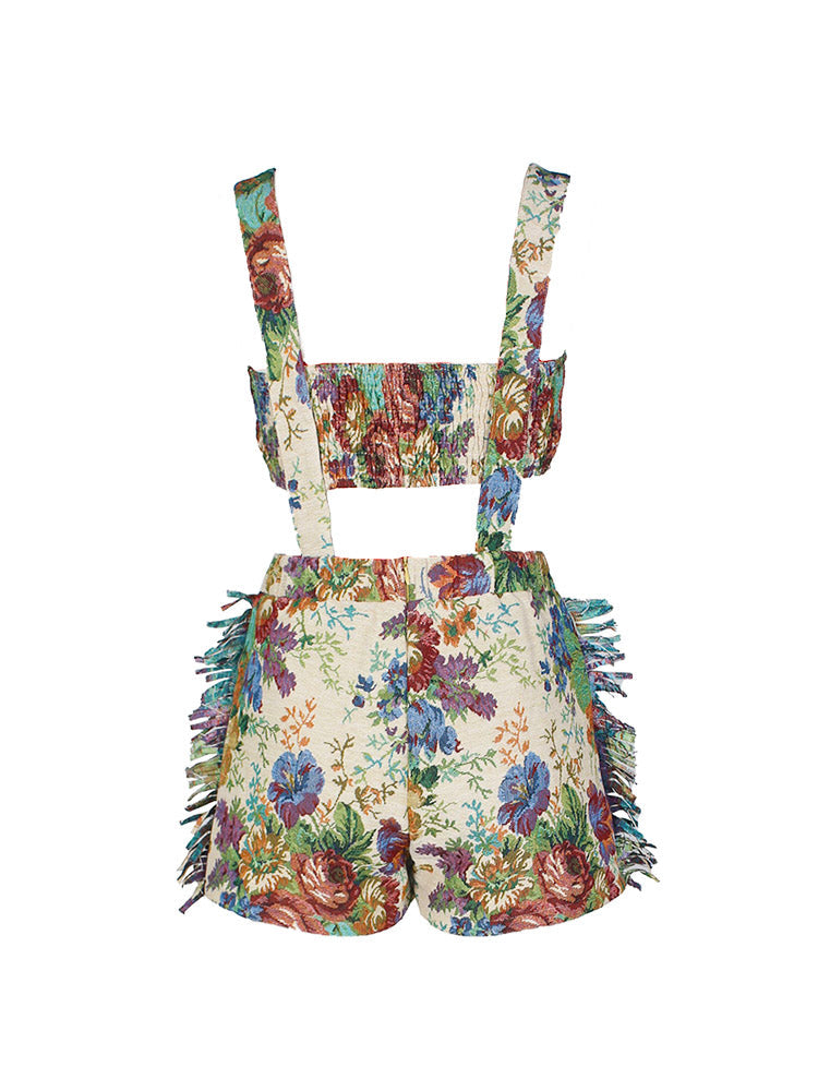 Vintage Tube Top Overall Set
