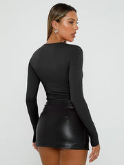 Trend Black Fitted Longsleeve Top