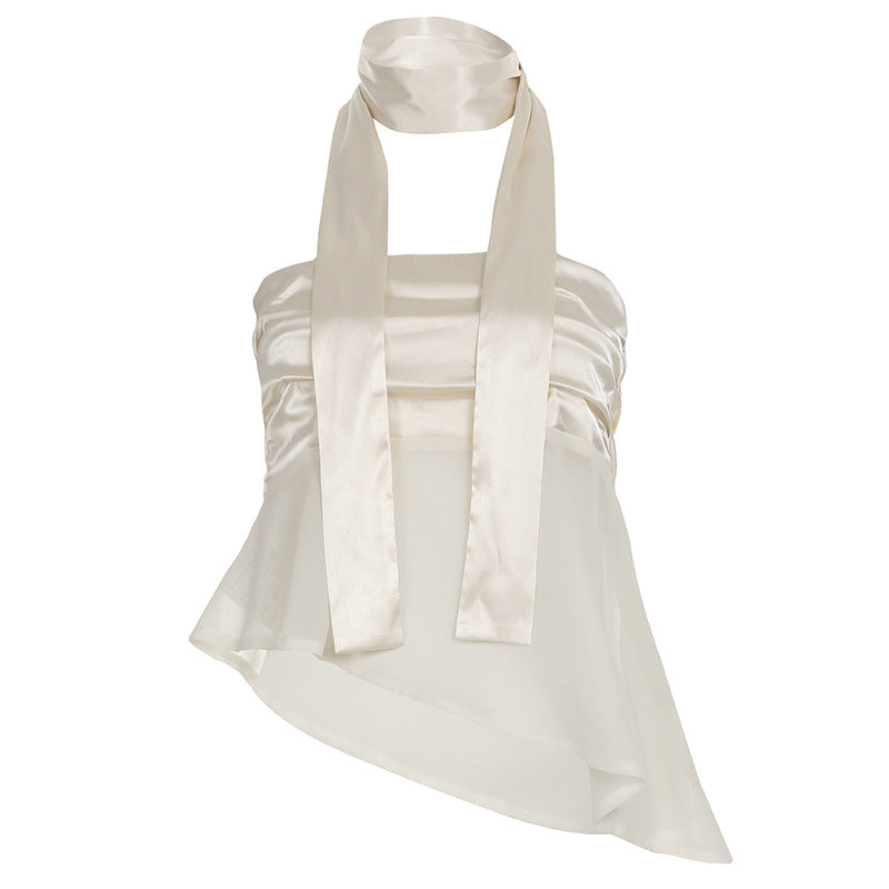 Romantic Gathered Sheer Tube Top