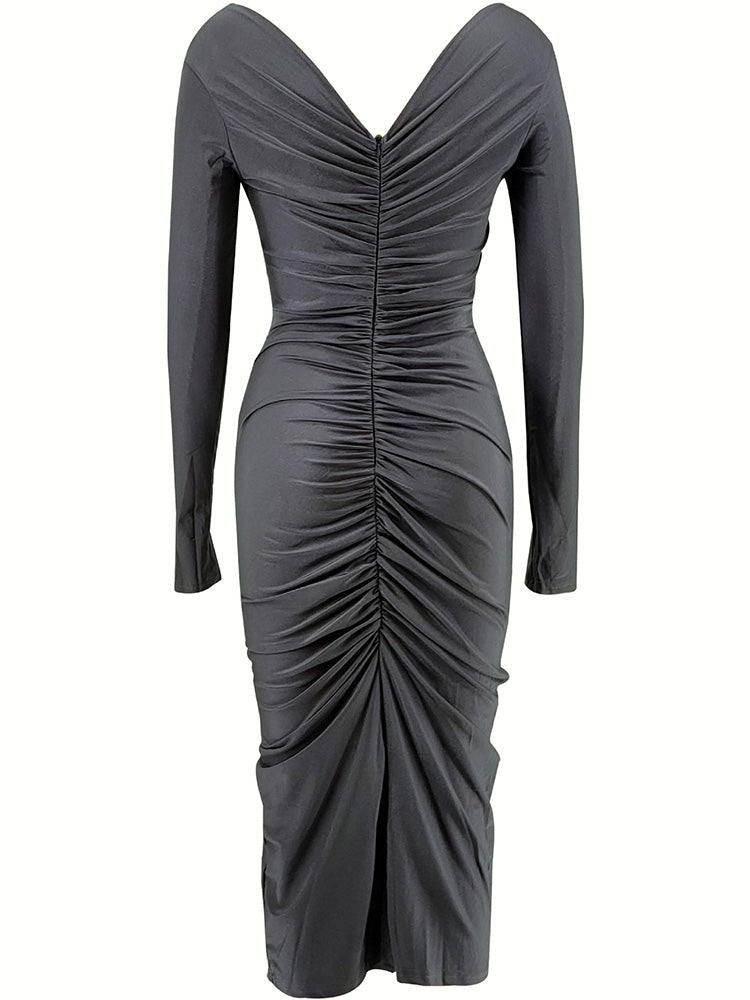 Ruched Rose Drape Dresses