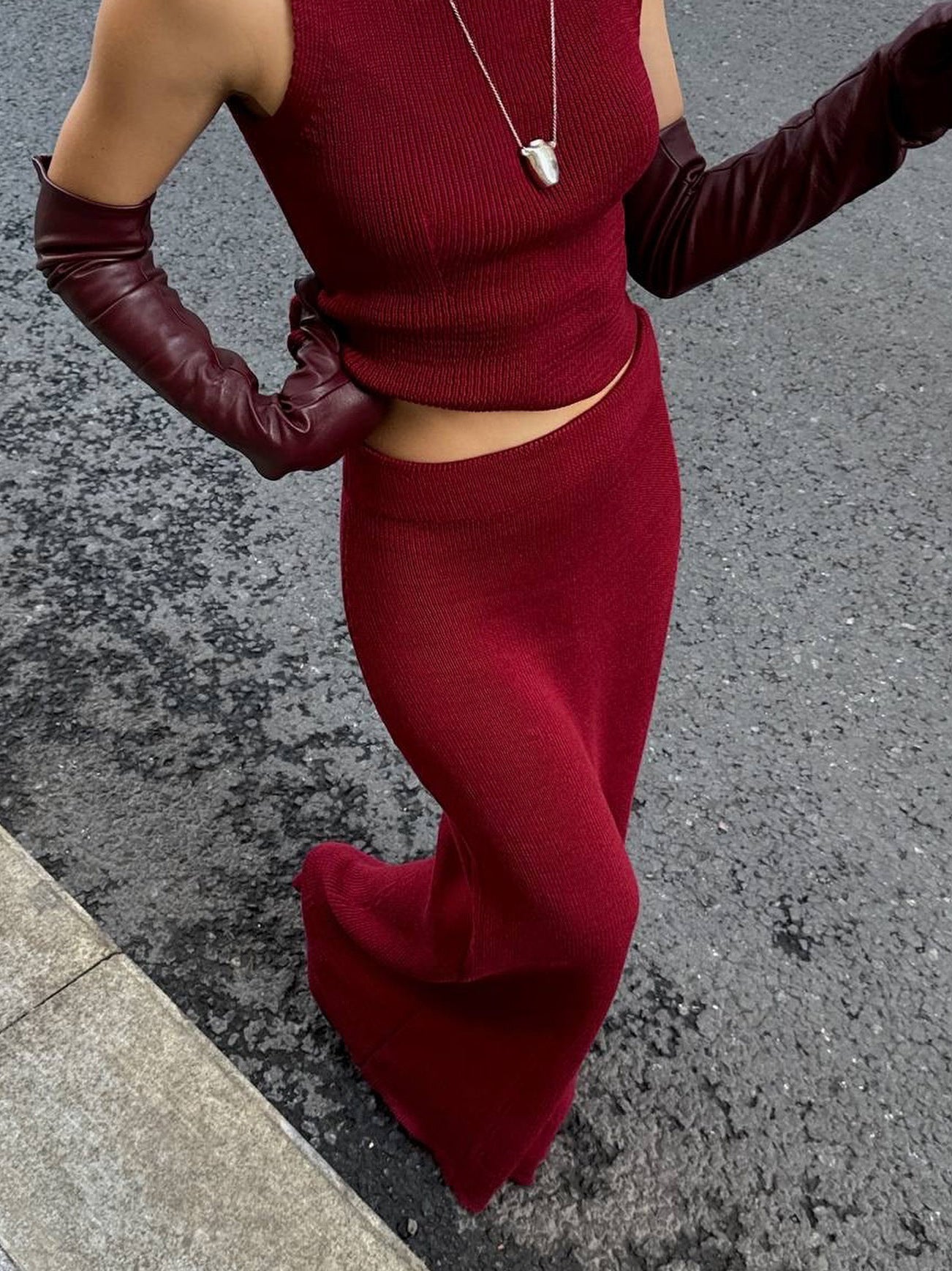 Ensemble deux pièces en maille d'automne 