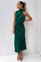 Elegant Graceful Silk Midi Dress