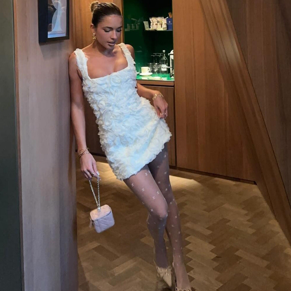 Robe courte florale 3D adorable 