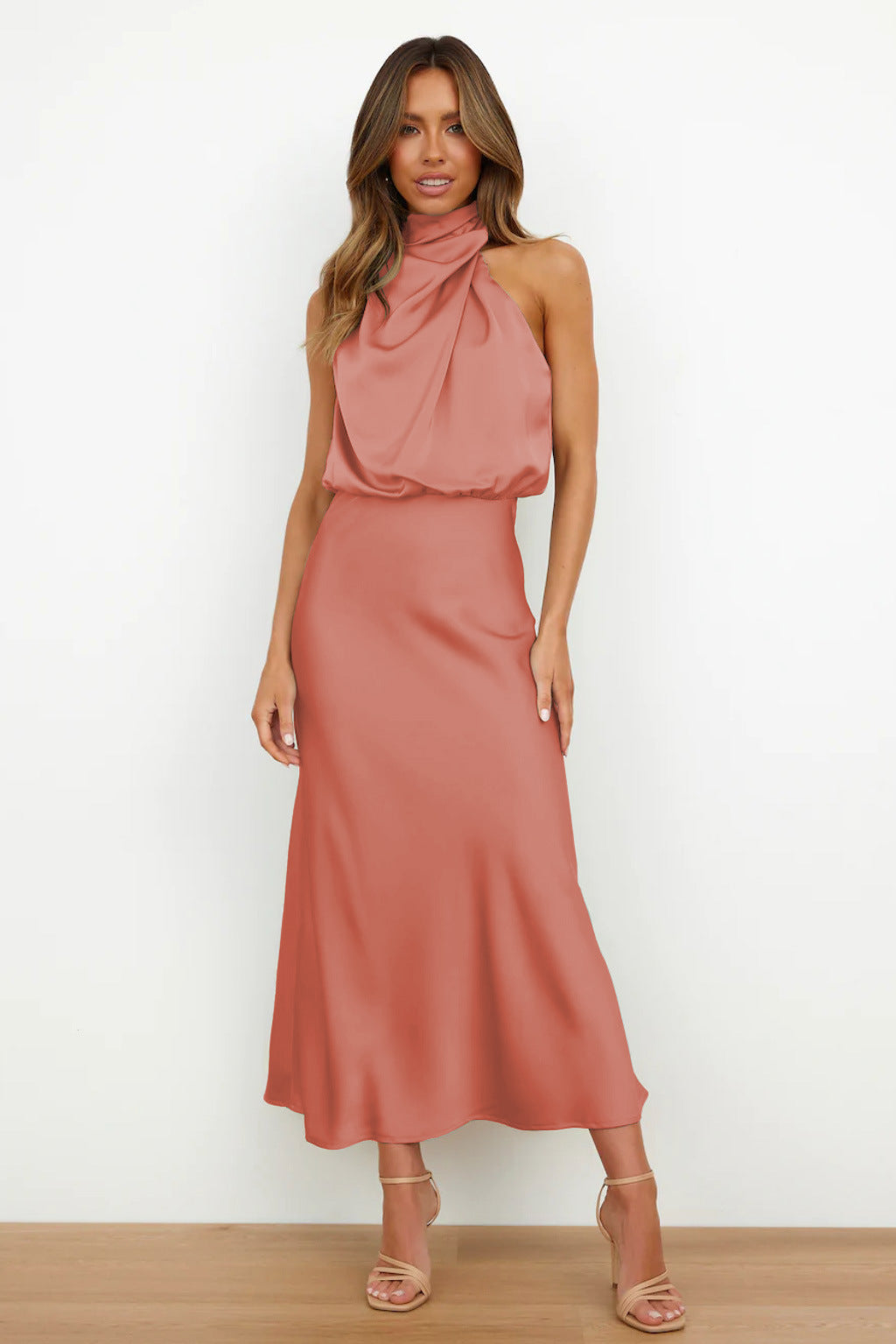 Elegant Graceful Silk Midi Dress