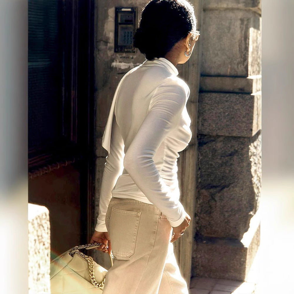 Stylish Individualistic Wrap Neck Top