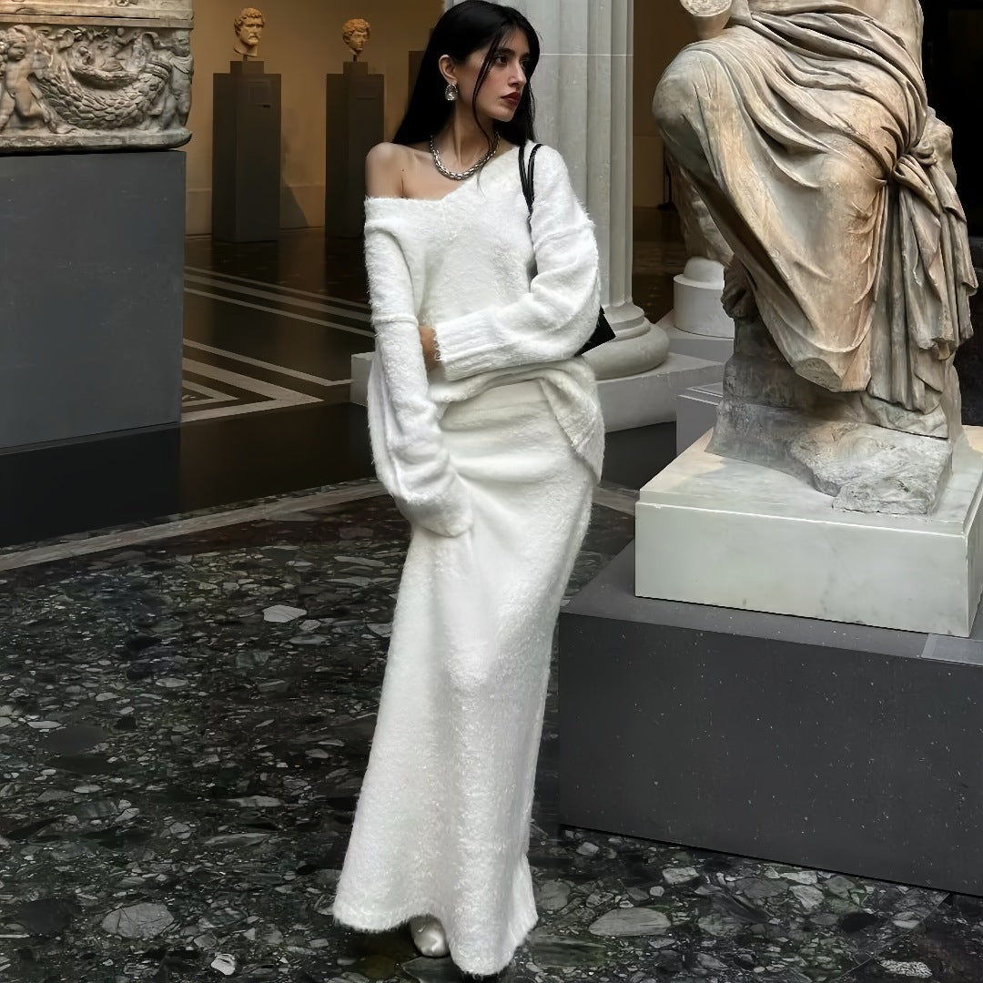 Ensemble deux pièces blanc noble artistique