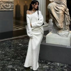 Ensemble deux pièces blanc noble artistique