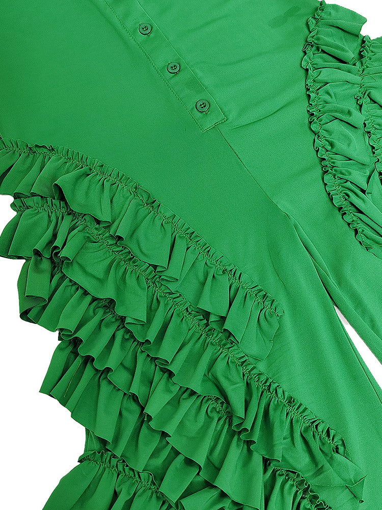 Ruffle Wide Leg Jumpsuits