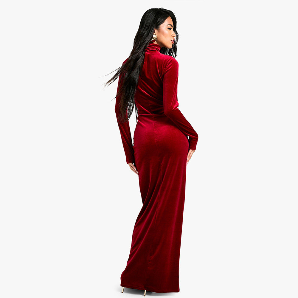Restaurant Gorgeous Velvet Maxi Dress