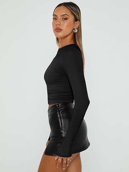 Trend Black Fitted Longsleeve Top