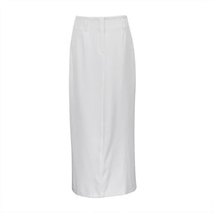 White High-waisted Maxi Skirt