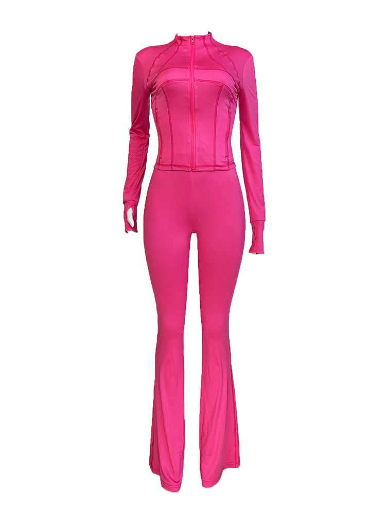 Shape Jacket  Flare Pants Activewear Set