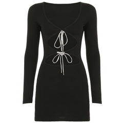 Outing Eye-catching Cut Out Black Bodycon Dress