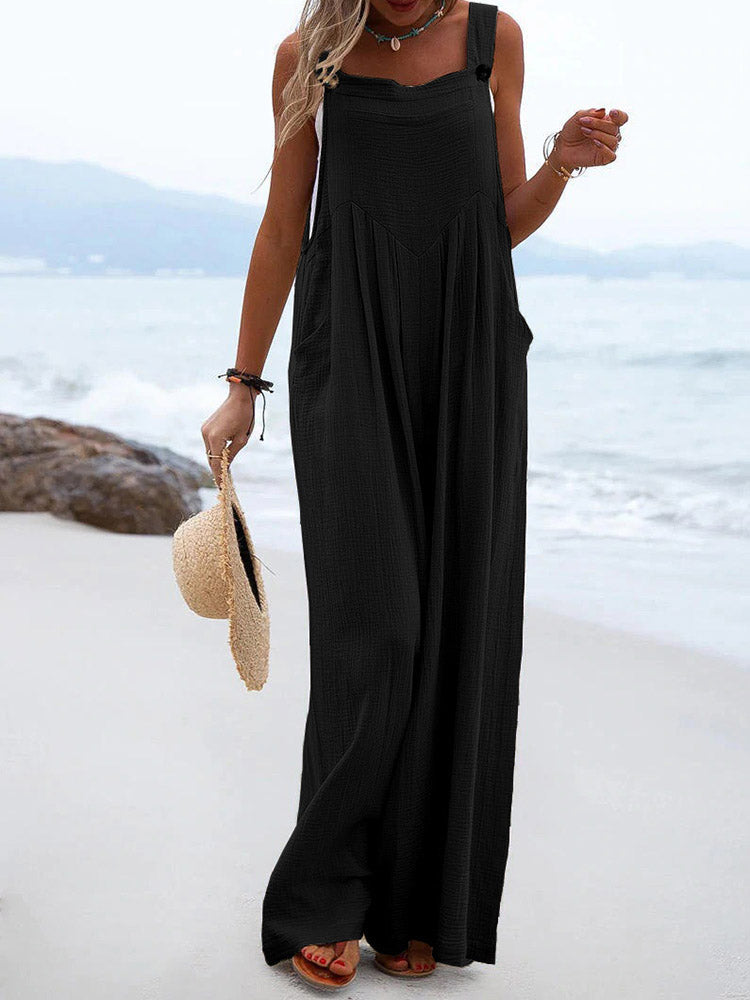 Cotton Linen Loose Overalls