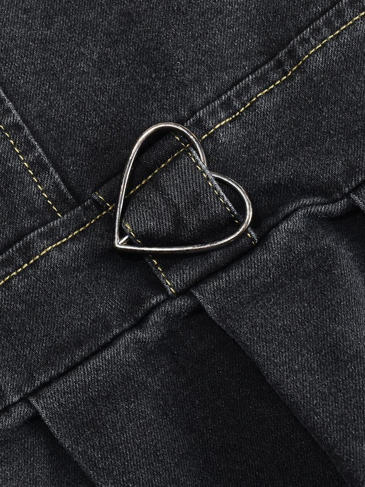 Sweetheart Denim Mini Dresses