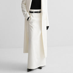 White High-waisted Maxi Skirt