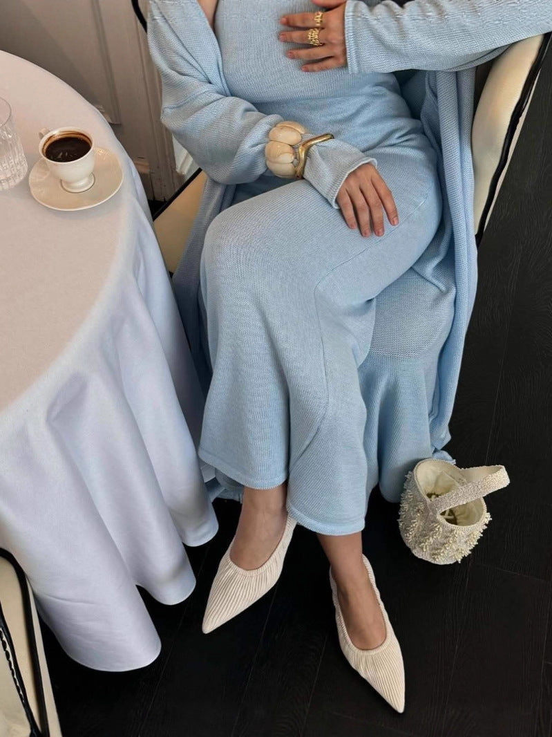 Ensemble deux pièces en maille décontractée d'automne