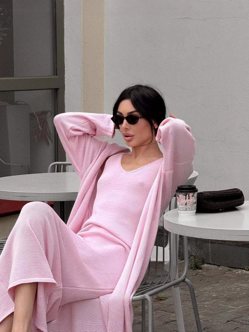 Ensemble deux pièces en maille décontractée d'automne