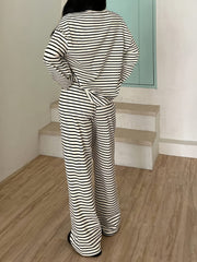 Home Fashion Striped Lounge Two Piece Set