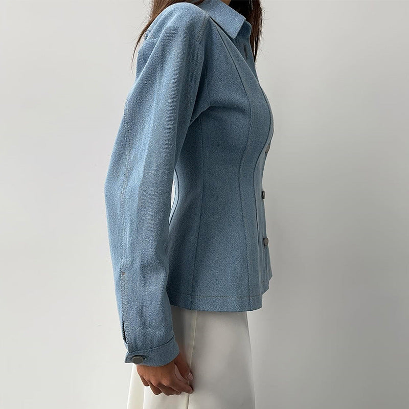 Sophisticated Chic Tailored Fit Denim Jacket
