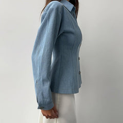 Sophisticated Chic Tailored Fit Denim Jacket