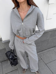 Leisure Time Gray Athleisure Two Piece Set