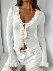 Morning Ruffled Knit Top