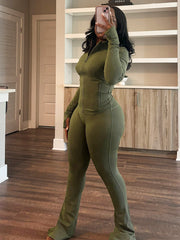 Shape Jacket  Flare Pants Activewear Set