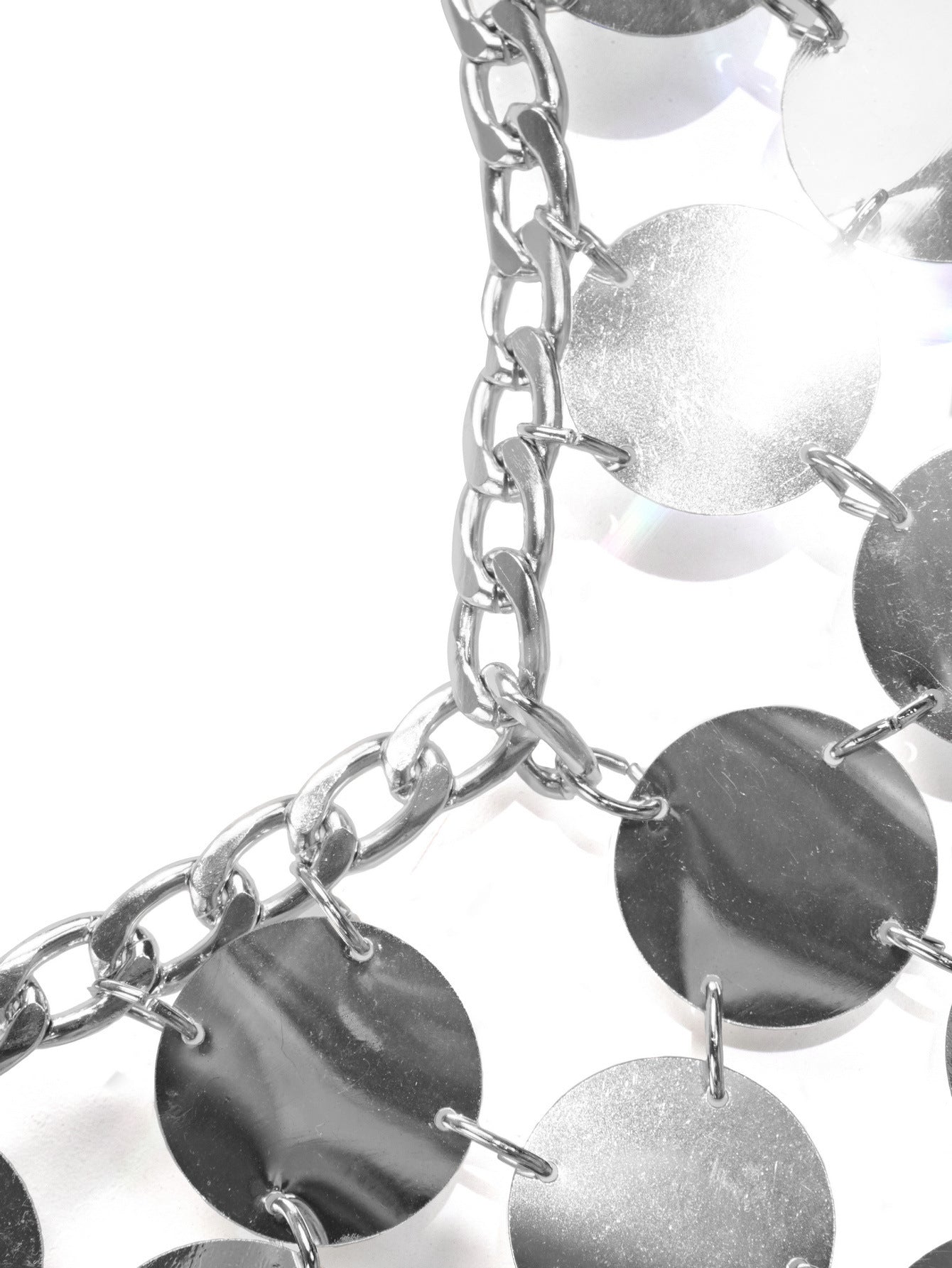 Robe mini glamour à disques brillants pour les fêtes 