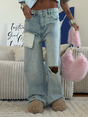 Jeans délavés et usés tendance 