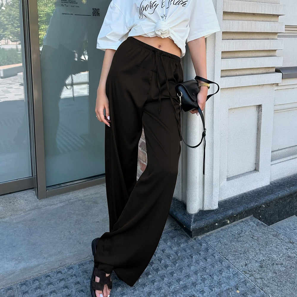 Relaxed Drawstring Flare Pants