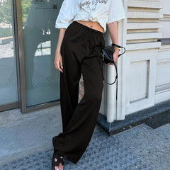 Relaxed Drawstring Flare Pants